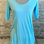 Motherhood Maternity Blue Half Sleeve Scoop Neck Medium Photo 0