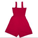 Zenana  Red Burgundy Smocked Top Romper With Pockets Size Small Photo 4