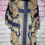 Umgee  FLORAL PAISLEY ANIMAL PRINT SHEER OPEN FRONT KIMONO CARDIGAN MEDIUM Photo 0