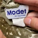 VINTAGE KHAKI CRUSHED VELVET TANK DRESS Gold Size L Photo 1