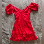 Majorelle  Red Viscose Off Shoulder Silky Printed Mini Dress Women’s Sz S EUC Photo 0