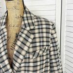 Free People Luminary Plaid Flannel Oversized Blazer Neutral Tan Small Photo 7