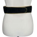 Vintage Sandy Duftler Belt Size Small Black Velvet Statement Dynasty Gold Emblem Photo 6