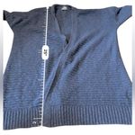 L.L. Bean Open Cardigan Women’s Size Small Blue Chunky Ribbed Knit 3/4 Sleeves Photo 5