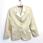 Vintage Wool & Silk Textured Ivory Blazer Suit Size 4 Photo 0