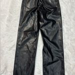 Abercrombie & Fitch The 90's Relaxed High Rise Black Leather Pants Photo 3