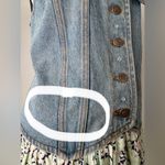 Vintage ‘90s Denim & Floral Print Rhinestone Embellished Knee Length Dress Blue Size M Photo 6