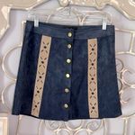 Anna Grace Western Faux Suede A Line Skirt Navy Blue Cowboy  Womens Small Mini Photo 5