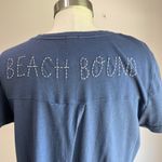 Aerie  Blue Embroidered Back "Beach Bound Lightweight T Shirt Size Large Photo 5