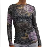 Free People Intimately Gold Rush Floral Sequin Long Sleeve Top Photo 0
