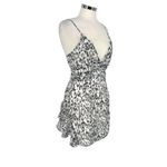 superdown Revolve Kina Leopard Print Ruched Mini Dress Gray White Size Medium Photo 2