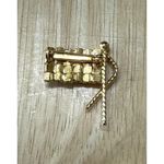 Vintage Canadian Flag Red & Clear Crystal Embellished Brooch‎ EUC Photo 2