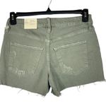 Universal Threads Universal Thread SZ 2/26 Vintage MIDI Jean Shorts Distressed Frayed Dusty Olive Photo 2