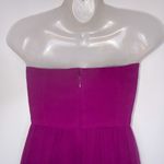 J.Crew Size 2 Taryn Silk Chiffon Mini Cocktail Dress Strapless Lined Cranberry Photo 4
