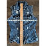 JeanDarrot 36 (US S) Distressed Denim Vest Blue Photo 4