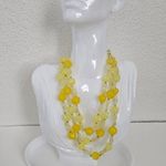 Western Germany Vintage Yellow Lucite Beaded Triple Graduated Necklace Photo 0