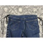 Jeanology Lace Up Side y2k 90s Hippie Women’s Juniors Flare Blue Jeans Size 8 Photo 7