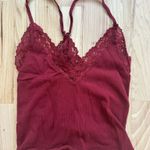 Forever 21  Maroon Lace Ribbed Crop Top Photo 0