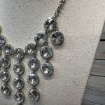 Silver Rhinestone Statement Necklace Waterfall Bib Glam Y2K Party Jewelry Photo 3