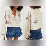 Free People NWOT  We The Free Ships And Sails Embroidered Top - ivory combo - M Photo 1