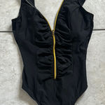 MiracleSuit  Gold Zipper‎ Front One-Piece Swimsuit Photo 0