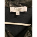 Peter Som  Women's Size 14 Black Faux Leather Belted Overcoat Trench Jacket Photo 3