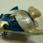 Fish Jewelry Pin Brooch Multicolor Enamel Painted Metal Rhinestone Accents Photo 14