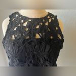Black Sleeveless Floral Cutout Shirt Size Small Photo 2