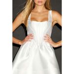 Lulus NWT  Bubbly Love White Taffeta Corset Mini Dress Bridal Shower Party Size L Photo 6