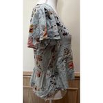 Eyeshadow   ~ V-Neck Blouse ~ Size Small ~ Light Green With Floral Print Photo 3