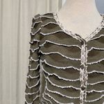 Coconut Style Women Vintage Olive Green Scalloped Ruffle Cardigan Sweater Size M Size M Photo 1