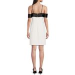 Alex Marie NWT  Cleo Two Tone Color Block Off-The-Shoulder Bow Satin Mini Dress Photo 1