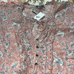 William Rast  womens plus size 1X Atwood rosette winter foliage blouse beaded ties Photo 5