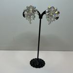Vintage Laguna clip on earrings faceted clear aurora borealis cascading crystals Photo 2