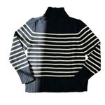 J.Crew Women’s Cotton Turtleneck Sweater in Stripe Size Medium NWT #CE701 Photo 4