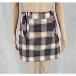 POL ✨ Mini Skirt Size S Brown Tan Plaid Zip Front Flannel✨ Photo 8