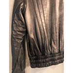 Knoles‎ & Carter Genuine Leather Black Bomber Jacket Ribbed Moto Bikercore Cozy Size M Photo 6
