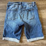 Paige Jax Knee Shorts Womens Blue Mid Rise Denim Bermuda Casual Vacation Luxury Photo 2