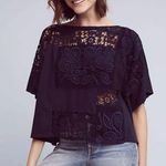 Anthropologie  Akemi +Kin Darrie Dark Blue Top Blouse Shirt size XS New NWT RARE Photo 0