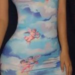 Angel Tie Dye Detail Tie Back Mini Bodycon Dress S Photo 6