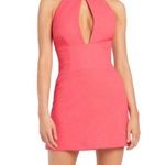 NWT Rebecca Vallance Caitlin Pink Halter Crepe Mini Dress US 2 in Coral Photo 0