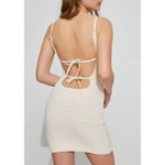 Garage  Mini Dress Knit Open Back Coachella Size S Cream Photo 4
