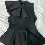 Amazon Black Ruffle Peplum Top Photo 0
