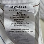 Vince  White Bar Stripe Swing Front Pullover Long Sleeve Shirt Top Size L Photo 4