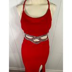 Speechless  Rhinestone Trim Cutout Mermaid Gown In Red. Size 3. NWOT Photo 2