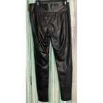 Brand Unknown Black Faux Leather Leggings, Poly/Spandex, Stretchy, Large Photo 1