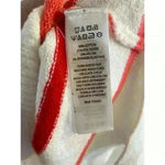 Rachel Zoe White Red Striped Hooded V Neck Pullover Sweater Small Photo 4