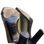 Burberry Pumps Women Designer Heels Gold Buckle Olive Green Leather 39.5/8.5 Photo 4