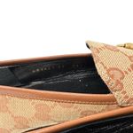 Gucci Jordaan Horsebit GG Supreme Monogram Canvas Leather Trim Loafers Size 37 Photo 5