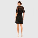 Mac Duggal  9143 Womens Black Embellished Illusion High Neck Mini Dress Photo 4